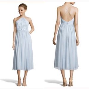 Jill Stuart Clearwater Blue Chiffon Halter Dress